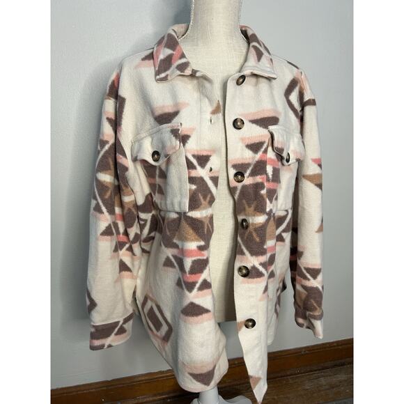 Anthropologie Sanctuary Pocket Shacket Southwest Shirt Jacket Sz S Oversized - Picture 3 of 8